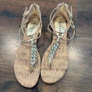 Guess Chain Thong Sandal, Gold